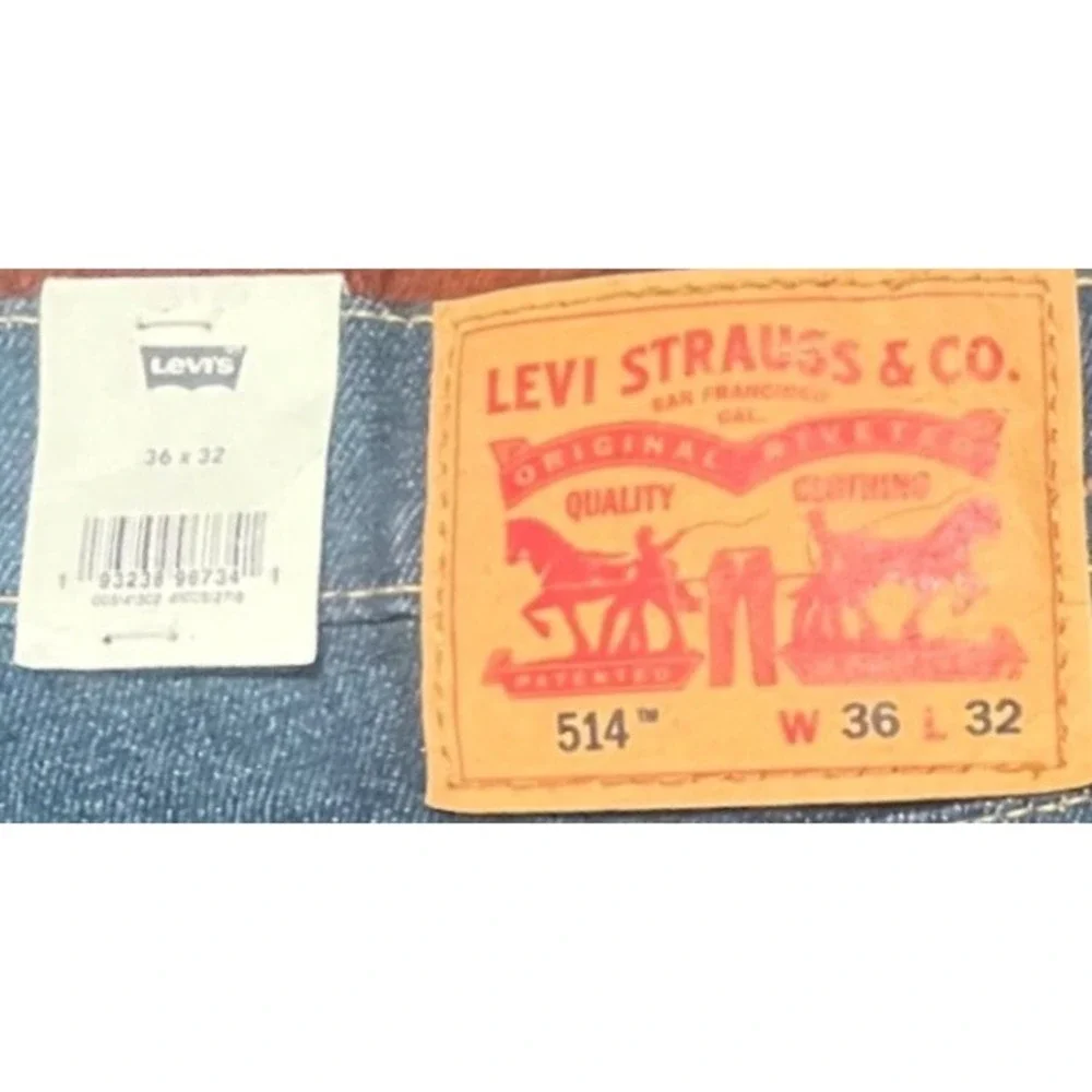 Levis 514 Straight Fit Mens Jeans 36x32 Fits 36x31 Nwt Light Acid Wash Blue